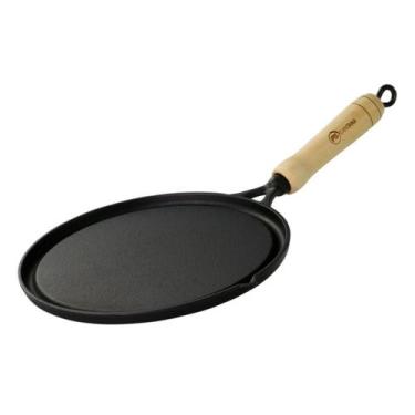 Imagem de Chapa Redonda Em Ferro Fundido Bifeteira Frigideira Ferro 22 cm Santan