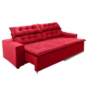 Imagem de Sofá Concept 2 metros Retrátil e reclinável com Molas Suede Ligth Verm