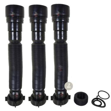 Imagem de 3 Sifão para pias cozinha tanques lavatórios preto sanfonado astra agu