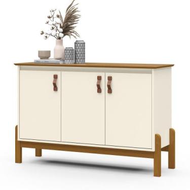 Imagem de Buffet Armário Organizador Aparador Balcão Sonetto 3 Portas Puxador em