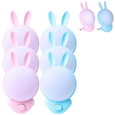 Imagem de Kit 6 Luminária Coelho Luz LED Emergencia de Tomada Infantil - Equipe 