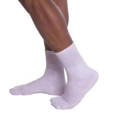 Imagem de KIT com 3 pares de meias esportiva cano longo Selene, 39 a 43, Branco
