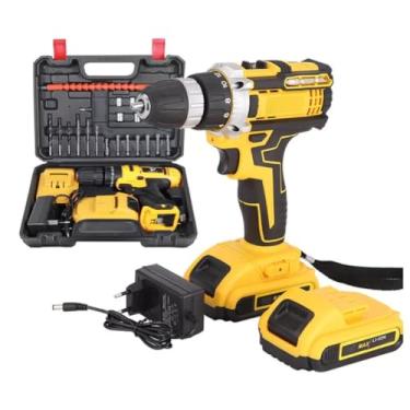 Imagem de Furadeira Parafusadeira Impacto Sem Fio 21V 2 Baterias Maleta com 32 Acessórios Bivolt
