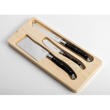 Imagem de Conjunto de 3 facas queijo Laguiole La Tour Luxo - preto