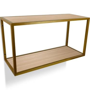 Imagem de Prateleira Nicho De Parede Linares 63cm Decoração Dourado - Genus Móve
