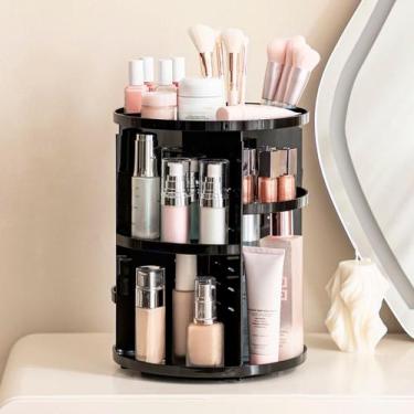 Imagem de Organizador de Maquiagem Com Espaço Para Pincéis Bases e Make Organiza