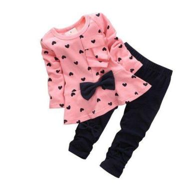Imagem de Conjunto Infantil Menina Coração E Gravata Borboleta - anjo da mamãe, 