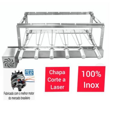 Imagem de Churrasqueira Giragrill 6 Espetos Inox Motor Esquerdo Weg Bivolt - Sev