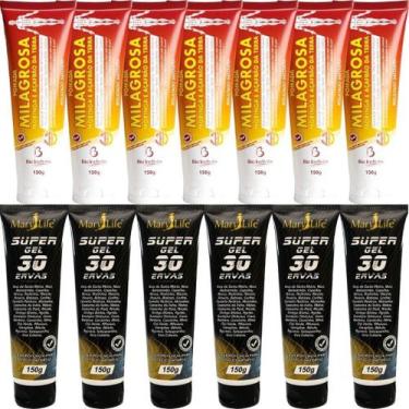 Imagem de Revenda Atacado 7 Pomada Massageadora Milagrosa 150g + 6 Super Gel 30 