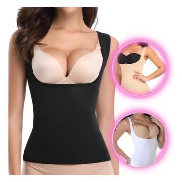 Imagem de Cinta Regata Modeladora Camiseta Feminina Preto Tamanho Gg - Ideal Pro