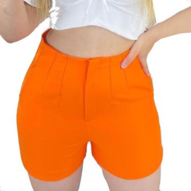 Imagem de Short Alfaiataria Moda Feminina - Laura e-Commerce, Laranja, G