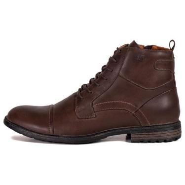 Imagem de Bota Coturno Masculino em Couro Conforto Zafrem Marrom - Polo Urban, 3