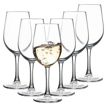 Imagem de Conjunto de 6 taças de vinho, conjunto de taças de vinho vermelhas/brancas de 350 ml, taças de vinho de haste transparente adequadas para degustação de vinho, casamento, aniversário e casa