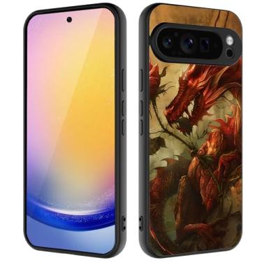 Imagem de Capa para Pixel 9 Pro XL, capa protetora ultrafina de silicone líquido antiderrapante elegante, adequada para Google Pixel 9 Pro XL, dragão rosa