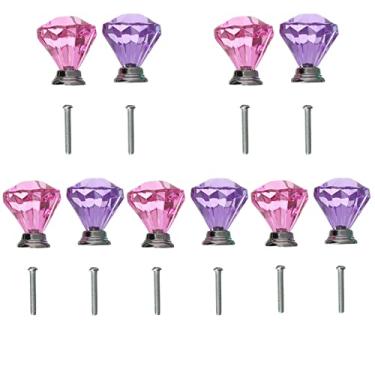 Imagem de HomeSoGood 10 puxadores de cómoda de cristal, puxador de guarda-roupa de 30 mm, puxador de gaveta de cristal transparente com parafuso, encaixe para móveis