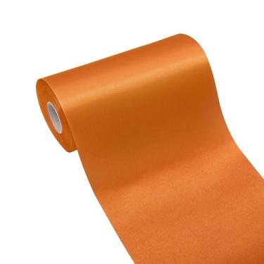 Imagem de Simplegoal Fita larga de cetim laranja 15 cm 25 jardas tecido grande fita de seda para embrulho de presente cerimônia de corte grande abertura cadeira faixa mesa cabelo carro laços costura artesanato
