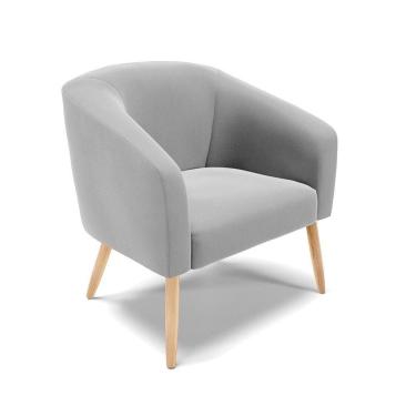 Imagem de Cadeira Sala De Jantar Pé Palito Natural Stella Suede D03 - D`rossi Cor Cinza