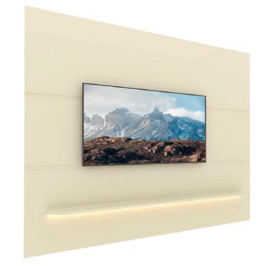 Imagem de Painel Para Tv Até 85 Polegadas Com Prateleira E Led Royal Off White Gelius Off White