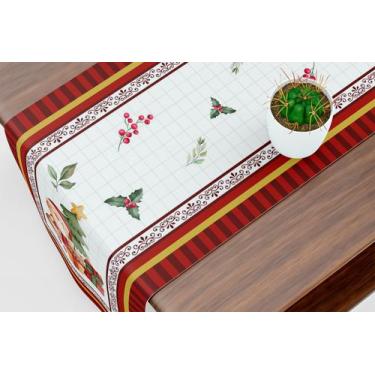 Imagem de Caminho De Mesa Trilho Natal Listras Quadriculado Papai Noel - Fabrika