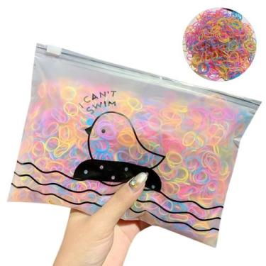 Imagem de Kit 500 Elásticos Silicone Estojo Colorido Cabelo Infantil - Things Ne