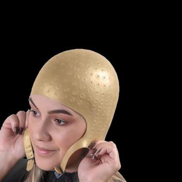 Imagem de Touca de silicone para mechas  2300 furos dourada - Poderosa Sempre