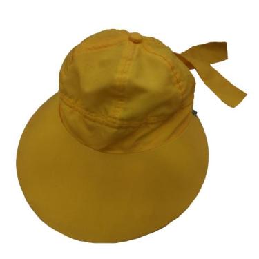 Imagem de Boné Chapeu Viseira Feminino Grande com Laço Tecido - HHW, Amarelo, 58