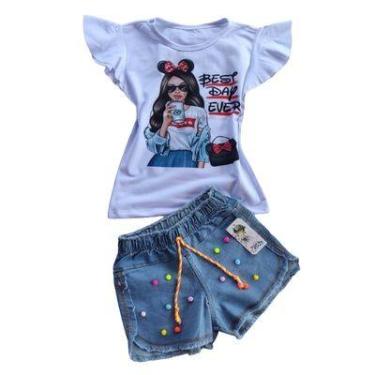 Imagem de Conjuntos jeans infantil para meninas. - MC MODA KIDS, Menina estilosa