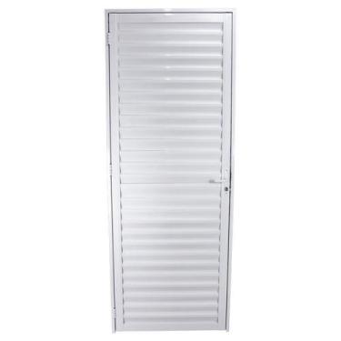 Imagem de Porta de Giro Veneziana em Alumínio Branco 210x70x3 cm Direita Classic