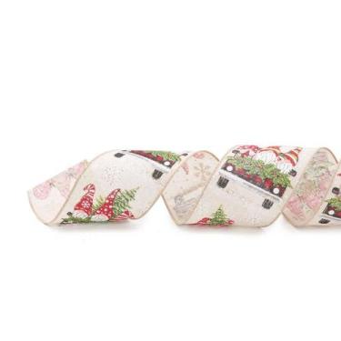Imagem de Fita Juta de Kringle de Natal - 6,3cm x 9,14m  - 1 unidade - Cromus - 