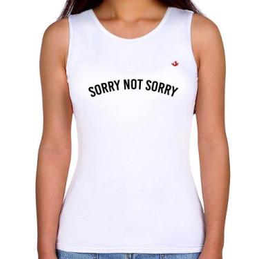 Imagem de Regata Feminina Sorry not Sorry - Foca na Moda, Branco, M