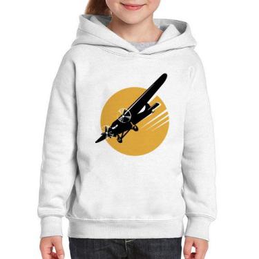 Imagem de Moletom Infantil Avião Bimotor - Foca na Moda, Branco, 8