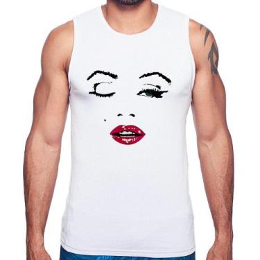 Imagem de Regata Cílios Boca Olhos Piscando - Foca na Moda, Branco, GG