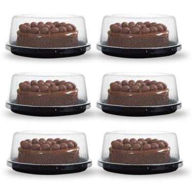 Imagem de Kit C/6 Embalagem Descartável Delivery P/ Bolo e Tortas 22x9 - PP