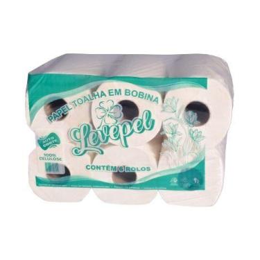 Imagem de Papel Toalha Bobina Auto Corte 100% Celulose - Levepel