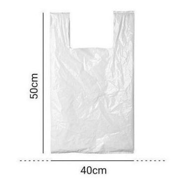 Imagem de Sacola Plástica Branca Polietileno Reciclado 40x50 Pct 5kg - Salix