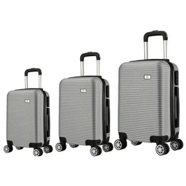 Imagem de Kit 3 Mala De Viagem Eagle Bordo, Média E Grande C/ Rodinhas 360º, Pra