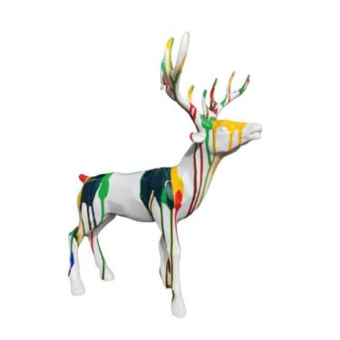 Imagem de Enfeite Escultura Decorativa Porcelana Alce c Tinta Formosa - LUXdécor