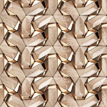 Imagem de Papel de Parede Madeira 3D Decorativa Ornamentos 3,30m - DEKAL DECOR