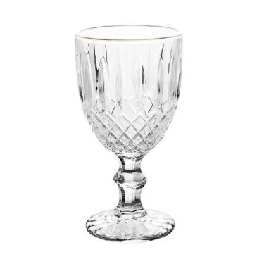 Imagem de Taça de Vidro Transparente com Borda Dourada Fio de Ouro Greek 345ml W