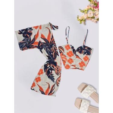 Imagem de Kimono e Cropped Plus Size Feminino Estampado 0435 - Bellucy Modas, La