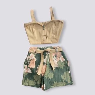 Imagem de Conjunto Plus Size Feminino Cropped Short Estampado 1831 - Bellucy Mod