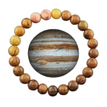Imagem de A-yeite Pulseira Planeta Sistema Solar Feito à Mão 8 mm Pedra Natural Pulseira Universo Galáxia Oito Planetas Joias Guardião para Mulheres Homens, Adjustable, Pedra, Sem Pedra Preciosa