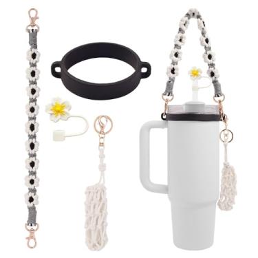 Imagem de Outman Conjunto de acessórios para copos, suporte de garrafa de água, capa de canudo de silicone, suporte de batom para a maioria das garrafas de água de 473 a 1,134 g compatível com copo Stanley