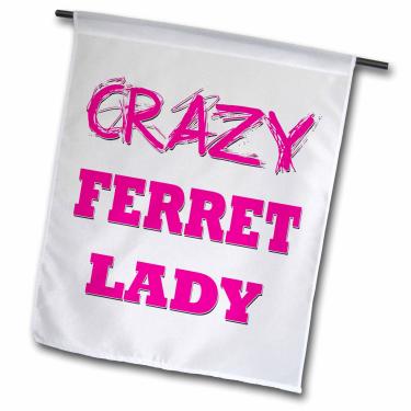 Imagem de 3dRose fl_175041_1 Bandeira de jardim Crazy Ferret Lady, 30 x 45 cm