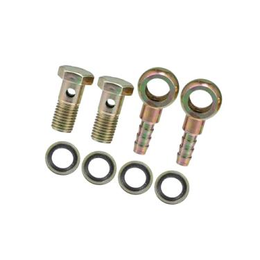 Imagem de Hihaha Banjo Bolt M12x1,5 8 mm Banjo Bolt Mangueira Barb Acessórios Adaptador de Conexão de Linha de Freio com Arruelas de Cobre para Motocicleta Carro (conjunto de 2) Material Durável