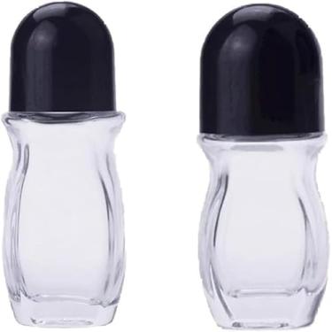 Imagem de Frascos de rolo de vidro transparente com bola de plástico, desodorante roll-on, recipientes de massagem, à prova de vazamento, frascos com tampa para óleos essenciais, perfume, cosméticos,