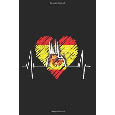 Imagem de Barcelona Skyline Notebook: Barcelona Skyline Heartbeat Notes Heart Spain Flag Love Barcelona (Ruled Paper, 120 Lined Pages, 6" x 9") Beautiful Spanish Gift For Spain Lover