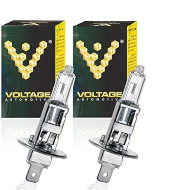 Imagem de Voltage Automotive Lâmpada de halogêneo H1 12258 (par) - Substituição padrão para farol alto farol baixo luz de condução de neblina (pacote com 2)