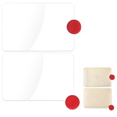 Imagem de SAND LINK Lupa de Bolso 3X - Lente Fresnel Portátil, Estojo de Couro, Acendedor de Fogo, Auxílio de Leitura para Letras Pequenas, Mapas, Telefones, Livros (Reto E Lateral, Pacote com Dois)