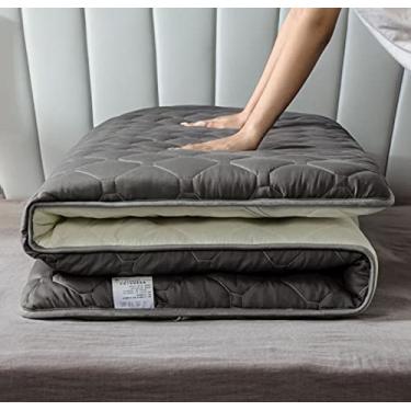 Imagem de Diumy Colchão dobrável, cor lisa, tatami, japonês, colchão de futon, macio, espesso, multifuncional, dobrável, colchão de enrolar para sala de estar, estudante, dormitório, cinza, 120 x 200 cm
